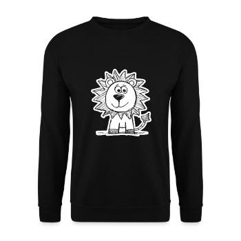 Lion Lion Head - Unisex Sweatshirt - black - Front - Alina (178cm) & Michal (187cm)