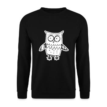 Owl Owls Bird - Unisex Sweatshirt - black - Front - Alina (178cm) & Michal (187cm)