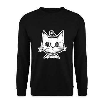 Cat Cats Cat Face - Unisex Sweatshirt - black - Front - Alina (178cm) & Michal (187cm)