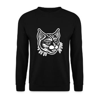 Cat Cats Cat Face - Unisex Sweatshirt - black - Front - Alina (178cm) & Michal (187cm)