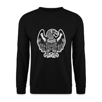 Eagle Eagle Head - Unisex Sweatshirt - black - Front - Alina (178cm) & Michal (187cm)