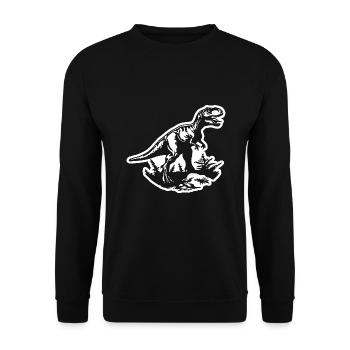 Dinosaure Dino - Sweat-shirt Unisexe - noir - Devant - Alina (178cm) & Michal (187cm)