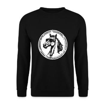 Pferd Pferde Reiten Reiter Reiterin - Unisex Pullover - Schwarz - Vorne - Alina (178cm) & Michal (187cm)