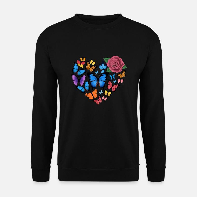 Heart of butterflies - Unisex Pullover - Schwarz
