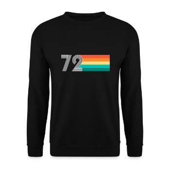 Birthday 72 - vintage RETRO - Unisex Sweatshirt - black - Front - Alina (178cm) & Michal (187cm)