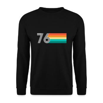 Birthday 76 - vintage RETRO - Unisex Sweatshirt - black - Front - Alina (178cm) & Michal (187cm)