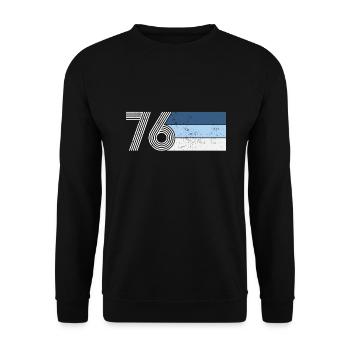 Vintage 1976 birthday 76 RETRO - Unisex Sweatshirt - black - Front - Alina (178cm) & Michal (187cm)