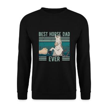 BEST HORSE DAD EVER poing bump cool - Sweat-shirt Unisexe - noir - Devant - Alina (178cm) & Michal (187cm)