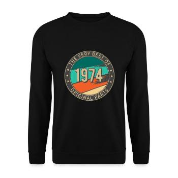 Birthday 1974 THE VERY BEST OF Original Parts - Unisex Sweatshirt - black - Front - Alina (178cm) & Michal (187cm)