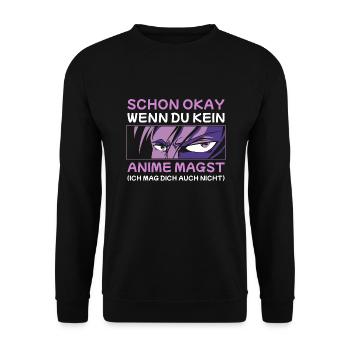 Otaku Merch Manga Japanisch Anime - Unisex Pullover - Schwarz - Vorne - Alina (178cm) & Michal (187cm)