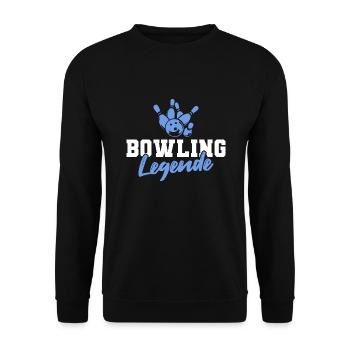 Bowling Legende Bowler Geschenk - Unisex Pullover - Schwarz - Vorne - Alina (178cm) & Michal (187cm)