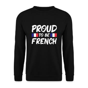 Frankreich Flagge Used Look Französische Fahne - Unisex Pullover - Schwarz - Vorne - Alina (178cm) & Michal (187cm)