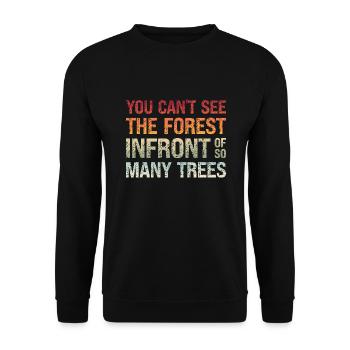 Denglisch Du Kannst Den Wald Vor Lauter Bäumen Nic - Unisex Pullover - Schwarz - Vorne - Alina (178cm) & Michal (187cm)