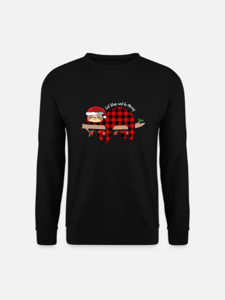Iss Schlaf und sei fröhliches Faultier - Unisex Pullover - Schwarz