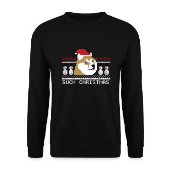 Santa Doge Ugly Christmas - Unisex Sweatshirt - black - Front - Alina (178cm) & Michal (187cm)