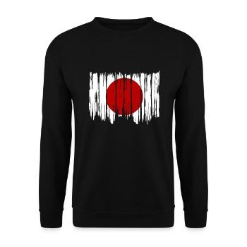 Drapeau du Japon utilisé Look Nihon drapeau japonais - Sweat-shirt Unisexe - noir - Devant - Alina (178cm) & Michal (187cm)