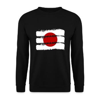 Drapeau du Japon Look Usé Nihon Drapeau Japonais - Sweat-shirt Unisexe - noir - Devant - Alina (178cm) & Michal (187cm)
