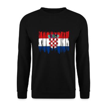 Croatia flag Adriatic Zagreb Croatian flag - Unisex Sweatshirt - black - Front - Alina (178cm) & Michal (187cm)