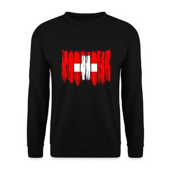 Switzerland Flag Vintage Cross Used Look Swiss - Unisex Sweatshirt - black - Front - Alina (178cm) & Michal (187cm)