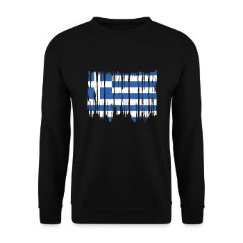 Drapeau de la Grèce Hellas Athènes Drapeau grec - Sweat-shirt Unisexe - noir - Devant - Alina (178cm) & Michal (187cm)