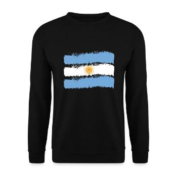 Drapeau de l’Argentine Amérique du Sud Drapeau de l’Argentine - Sweat-shirt Unisexe - noir - Devant - Alina (178cm) & Michal (187cm)