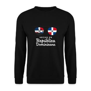 Dominican Republic Flag Dom Rep Flag Travel - Unisex Sweatshirt - black - Front - Alina (178cm) & Michal (187cm)