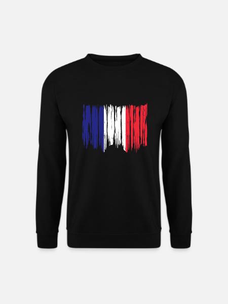 Drapeau de la France Look en détresse Drapeau français - Sweat-shirt Unisexe - noir