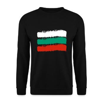 Drapeau de la Bulgarie Drapeau bulgare Sables d’or - Sweat-shirt Unisexe - noir - Devant - Alina (178cm) & Michal (187cm)