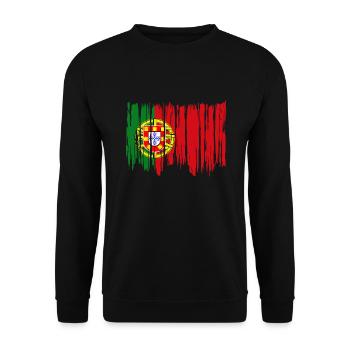 Drapeau du Portugal Utilisé Drapeau portugais - Sweat-shirt Unisexe - noir - Devant - Alina (178cm) & Michal (187cm)