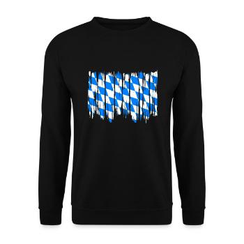 Bavaria Flag Used Look Bavarian Flag Vintage - Unisex Sweatshirt - black - Front - Alina (178cm) & Michal (187cm)