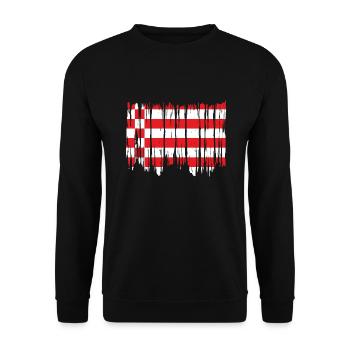 Bremen Flagge Bremer Fahne - Unisex Pullover - Schwarz - Vorne - Alina (178cm) & Michal (187cm)