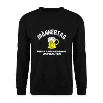 Männertag - Unisex Pullover - Schwarz - Vorne - Alina (178cm) & Michal (187cm)