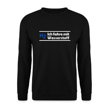 Ich fahre mit Wasserstoff Energiewende Klim - Unisex Pullover - Schwarz - Vorne - Alina (178cm) & Michal (187cm)