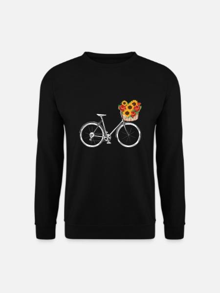 Bicycle with flower basket - Unisex Sweatshirt - black