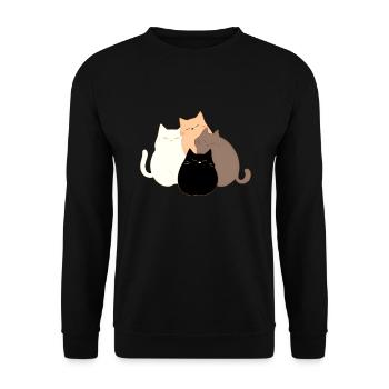 4 Chats - Sweat-shirt Unisexe - noir - Devant - Alina (178cm) & Michal (187cm)