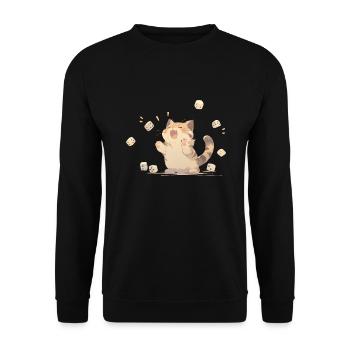 Cute cat playing with cubes 4x4 - Unisex Sweatshirt - black - Front - Alina (178cm) & Michal (187cm)