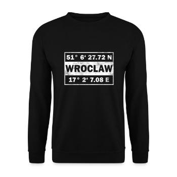 Wroclaw coordinates Poland Wroclaw - Unisex Sweatshirt - black - Front - Alina (178cm) & Michal (187cm)