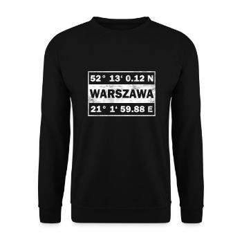 Warszawa coordinates Poland Warsaw - Unisex Sweatshirt - black - Front - Alina (178cm) & Michal (187cm)