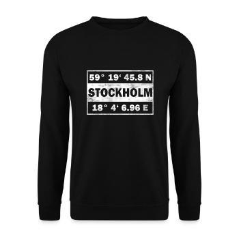 Stockholm coordonne la ville de Stockholm - Sweat-shirt Unisexe - noir - Devant - Alina (178cm) & Michal (187cm)