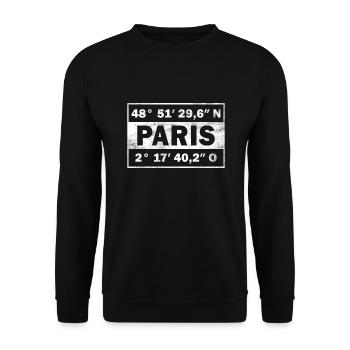 Paris coordonne la ville de Paris - Sweat-shirt Unisexe - noir - Devant - Alina (178cm) & Michal (187cm)