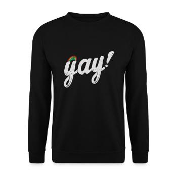 Yay Schwul - Unisex Pullover - Schwarz - Vorne - Alina (178cm) & Michal (187cm)