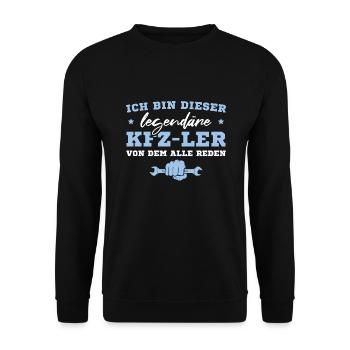 Kfz Mechaniker Schrauber Legendärer Kfzler - Unisex Pullover - Schwarz - Vorne - Alina (178cm) & Michal (187cm)