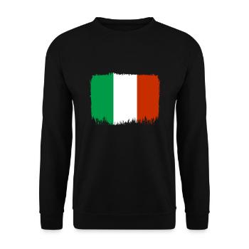 Drapeau de l’Italie Drapeau italien Vintage Look vieilli - Sweat-shirt Unisexe - noir - Devant - Alina (178cm) & Michal (187cm)