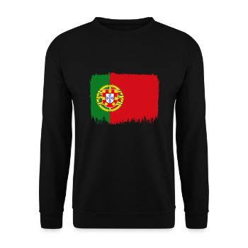Portugal Flag Used Look Portuguese Flag - Unisex Sweatshirt - black - Front - Alina (178cm) & Michal (187cm)