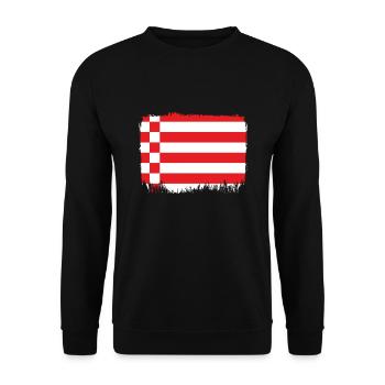 Bremen Flagge Bremer Fahne - Unisex Pullover - Schwarz - Vorne - Alina (178cm) & Michal (187cm)