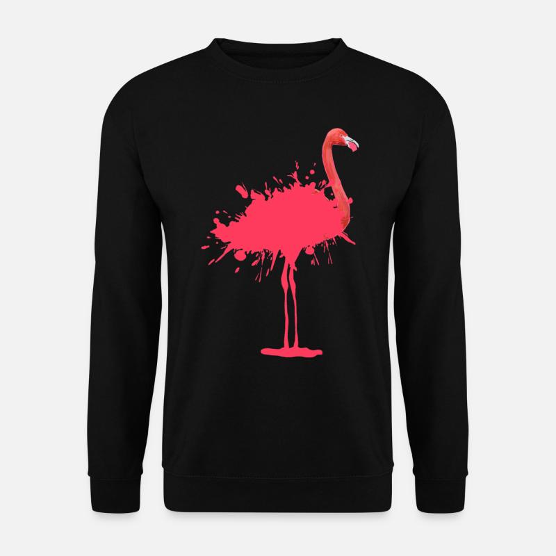 Flamingo - Farbklecks - Sweat-shirt Unisexe - noir