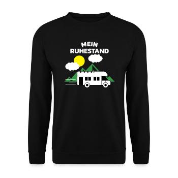 Ruhestand Rente Wohnwagen Wohnmobil Rentner - Unisex Pullover - Schwarz - Vorne - Alina (178cm) & Michal (187cm)