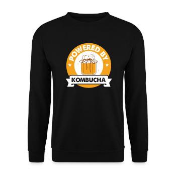 Kombucha - Powered By Kombucha Scoby Tea Gift - Unisex Sweatshirt - black - Front - Alina (178cm) & Michal (187cm)