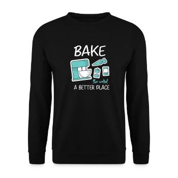 Backen Torte Kuchen Plätzchen Mixer Teig Geschenk - Unisex Pullover - Schwarz - Vorne - Alina (178cm) & Michal (187cm)