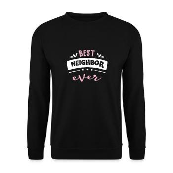 Beste Nachbarin Geschenkidee - Unisex Pullover - Schwarz - Vorne - Alina (178cm) & Michal (187cm)